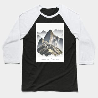 Machu Picchu Peru Minimalist Vintage Travel Poster Baseball T-Shirt